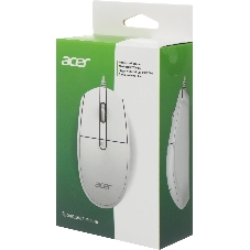 Мышь проводная Acer OMW401 белый, 2000 dpi, USB, кнопки - 4