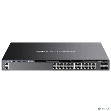 Коммутатор управляемый стекируемый 3го уровня TP-Link SG6428XHP Omada с 24 гигабитными портами PoE+ и 4 портами SFP+