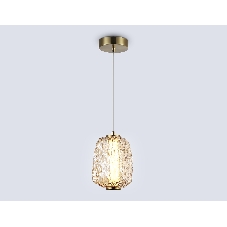 Подвесной светодиодный светильник Ambrella light LH30101 SB/TI бронза/янтарь 8W 3000K 140*140*1575