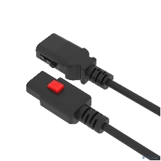 Кабель питания Filum FL-PC-CEE7/7-C13F-C1-0.5-BK с фиксацией, 3х1,0мм, 220В, 10А, черный, 0,5м
