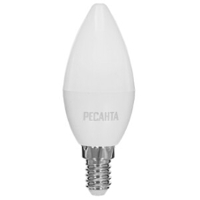 Лампа светодиодная Ресанта LL-R-C37-6W-230-3K-E14 свеча, 6 Вт, теплый, Е14