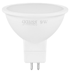 Лампа светодиодная Gauss Elementary MR16 9Вт цок.: GU5.3 спот 220B 2700K св. свеч. бел. теп. MR16 (упак.: 10 шт)