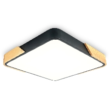 Потолочный светодиодный светильник Ambrella light FZ1316 BK/LW черный/светлое дерево 36W 5000K 400*400*50 (без ПДУ)
