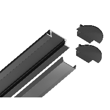 Алюминиевый профиль Ambrella light GP1001BK черный 2000*21.5*6.8