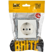 Розетка с з/к/ш IEK BRITE 16А РС14-1-0-БрБ белый