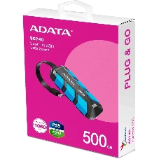 Внешний SSD ADATA SC740, 500 Gb, USB 3.2 Gen 2 Type-C, R/W 1050/1000, синий