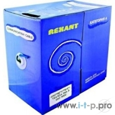 Кабель Rexant витая пара, F/UTP, категория 6, 4 x 2 x 0,57 мм, PVC, внутренний, синий, 305м