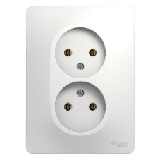 Розетка 2-м СП Glossa 16А IP20 без заземл. бел. SchE GSL000120 Розетка 2-м СП Glossa 16А IP20 без заземл. бел. SchE GSL000120
