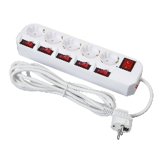 Сетевой фильтр Buro 500SH-3-SW-W 3 м, 5 розеток, белый, коробка