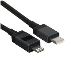 Кабель USB2.0 Hoco Type-C/Lightning, 2.4А, 27Вт,с дисплеем, X118, 1м, черный, коробка