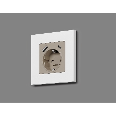 Комплект механизма электрической розетки ALFA Серо-бежевый матовый 2USB A+C 20W (быстрая зарядка) с/з QUANT (AP3700, VM160) MA370010