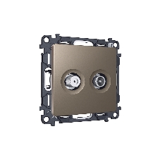Комплект механизма розетки TV оконечной + SAT 5-862MHz 3.5dB/950-2150MHz 3.5dB ALFA Темная бронза матовый QUANT (AP6433, VM217) MA643310