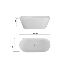Ванна отдельностоящая акриловая BAU Flow 1500x750 белая