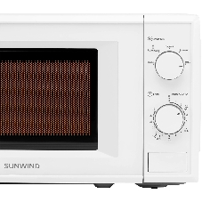 Микроволновая печь SunWind SUN-MW051 белый, 20 л, 700 Вт, переключатели - поворотный механизм