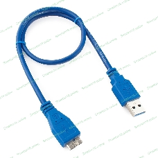 Кабель Gembird/Cablexpert USB 3.0 Pro, AM/microBM 9P, 0.5м, экран, синий