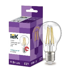 Лампа cветодиодная LED A60 шар прозр. IEK LLF-A60-9-230-40-E27-CL 9Вт 230В 4000К E27 серия 360°
