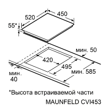 Индукционная варочная панель Maunfeld CVI453STBK