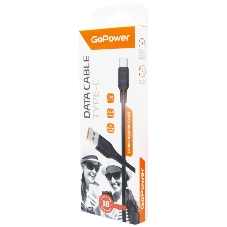 Кабель GoPower GP01T USB (m)-Type-C (m) 1.0м 2.4A ПВХ черный (1/800)
