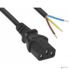 Кабель питания Filum FL-PC-C13-C2-1.8-BK ПВС-ВП 3x1.5 С13 - свободный конец, 220/250В, 10А, чёрный, 1.8м