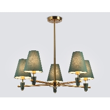 Люстра Ambrella light LH75051/5 BS/GN латунь/зеленый E14*5 max 40W D700*580
