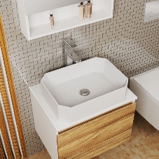 Раковина санфаянс накладная прямоугольная BAU Hotel 51х37, белая