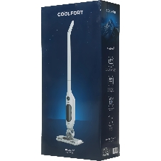 Пылесос вертикальный Coolfort CF-3005 белый, питание от аккумулятора, 85 Вт, уборка сухая/влажная, пылесборник 0.3 л, работа от АКБ max 15 мин