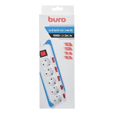 Сетевой фильтр Buro 500SH-3-SW-W 3 м, 5 розеток, белый, коробка