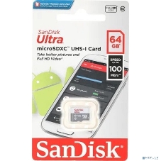 Флеш карта microSD 64Gb SanDisk microSDXC Class 10 Ultra UHS-I 100Mb/s