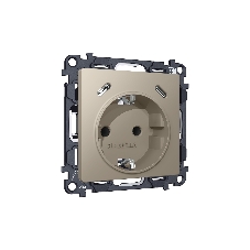 Комплект механизма электрической розетки 2USB С+C 20W с/з на винтовых зажимах 16A-250V ALFA Серо-бежевый матовый QUANT (AP3705, VM165) MA370510