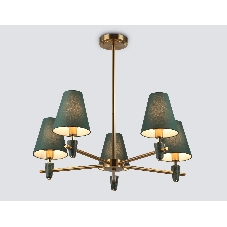 Люстра Ambrella light LH75051/5 BS/GN латунь/зеленый E14*5 max 40W D700*580