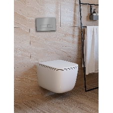 Инсталляция с унитазом комплект BAU NEO 6 в 1: унитаз подвесной безободковый торнадо Bau Dream 51х35, быстросъемное сиденье микролифт, кнопка смыва BAU Pulse, серый металлик/хром