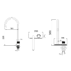 SUS130PVD-017F Смеситель для кухни, ø35