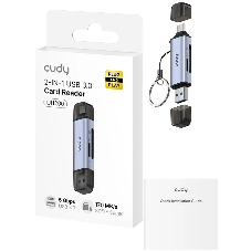 Картридер USB 3.2 Cudy UH200 2порт. серебристый