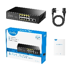 Коммутатор Cudy GS1010P, 8×1 Гбит/с, 2×1 Гбит/с