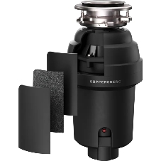 Измельчитель пищевых отходов Kuppersberg WS 550 B, High-Tech, мощность 550 Вт, 3400-3800 об/мин, защита от перегрева, авто выключение, DC мотор, шумоизоляция, уровень шума 70 дБ, черный