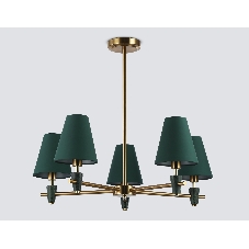 Люстра Ambrella light LH75051/5 BS/GN латунь/зеленый E14*5 max 40W D700*580