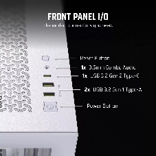 Корпус без блока питания/ Case Corsair 3500X, Midi-Tower, TG, no fan, 2xUSB-A 3.2, 1xUSB 3.2 Type-C, E-ATX, ATX, mATX, mITX White