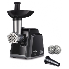 Мясорубка электрическая Moulinex ME105830 черный, 1400 Вт, 1.7 кг/мин, реверс, защита от перегрузки, насадки - 3
