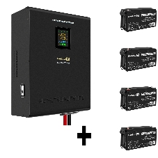 Комплект Источник бесперебойного питания EX296005RUS + батарея 65Aч EX282980RUS 4шт (инвертор, синус, для котла, настенный) ExeGate FineSine SX-7000.LCD.AVR.2SH.T <7000VA/5000W, чистая синусоида, цветной LCD-дисплей, AVR, 2*Schuko+клеммы, линейно-интерактивный, крепление настенное, черный> + батарея ExeGate DT 1265 (12В, 65Ач) 4шт