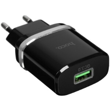 Сетевое зарядное устройство + Кабель Type-C 1m/ QC 3.0/ HOCO HC-16309 C12Q/ 1 USB/ Выход: 5V_9V_12V, 18W, белый