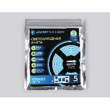 Светодиодная лента Ambrella light GS3403 2835 240Led/ 20W m/ 24V IP20 6500K/ 5000*10*1.2mm (2 конт.)