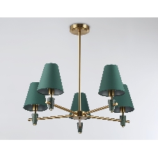 Люстра Ambrella light LH75051/5 BS/GN латунь/зеленый E14*5 max 40W D700*580