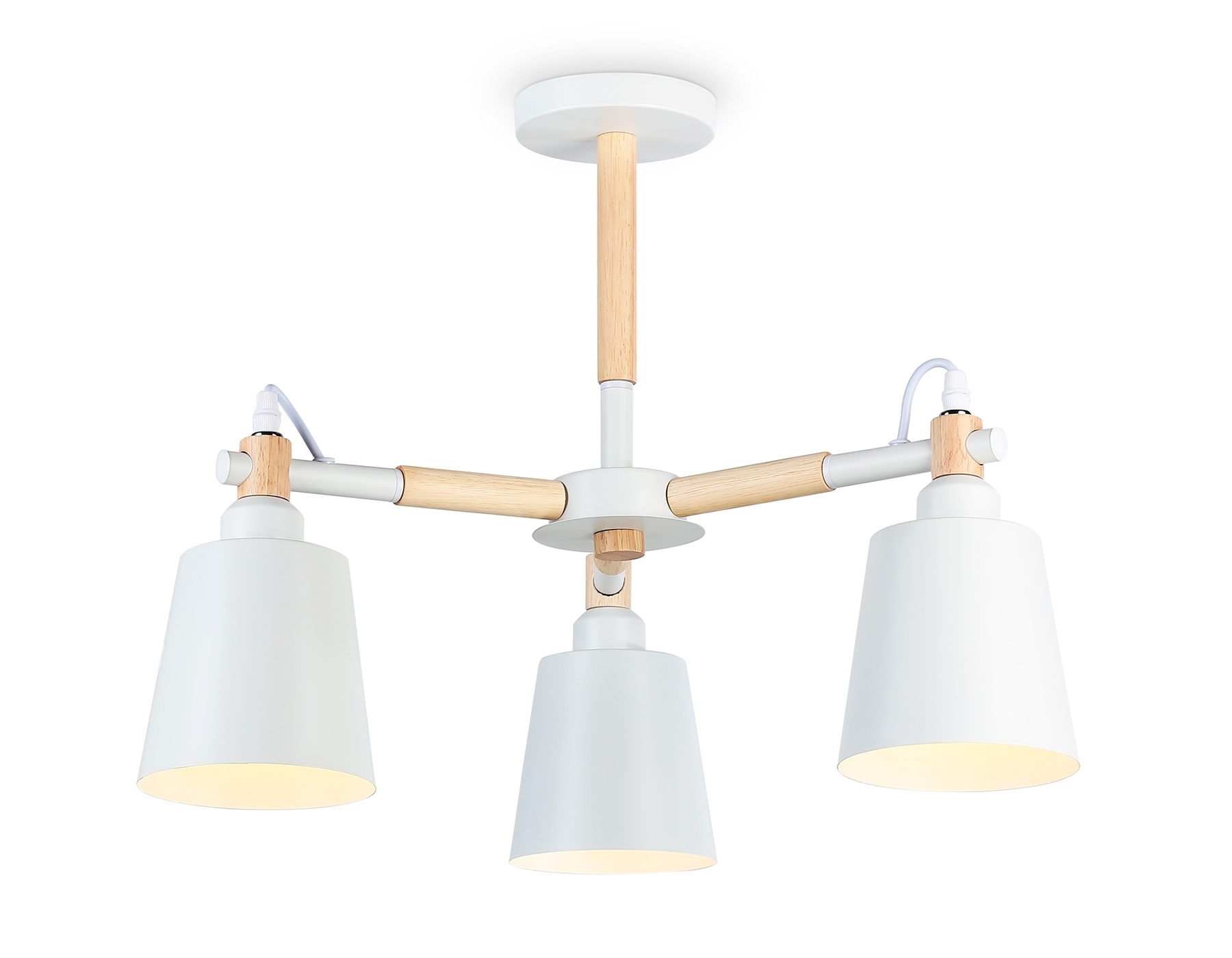 Светильник Ambrella light TR82204/3 WH/LW белый/светлое дерево E27/3 max 40W D560*430
