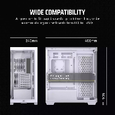 Корпус без блока питания/ Case Corsair 3500X, Midi-Tower, TG, no fan, 2xUSB-A 3.2, 1xUSB 3.2 Type-C, E-ATX, ATX, mATX, mITX White