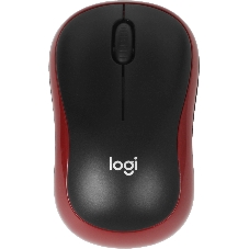 Мышь беспроводная Logitech M185, красный, 1000 dpi, радиоканал, USB, кнопки - 3