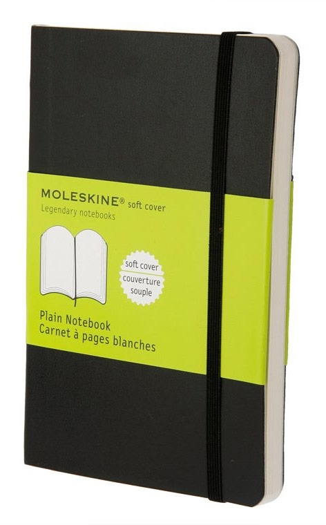 Блокнот Moleskine CLASSIC SOFT 90x140 мм, 192 страниц, нелинованный, мягкая обложка, фиксирующая резинка, черный