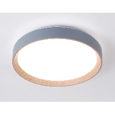 Потолочный светодиодный светильник Ambrella light FZ1320 GR/LWD серый/светлое дерево IP20 41W 3000-6400K D390*70 (ПДУ ИК)