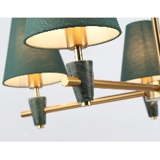 Люстра Ambrella light LH75051/5 BS/GN латунь/зеленый E14*5 max 40W D700*580