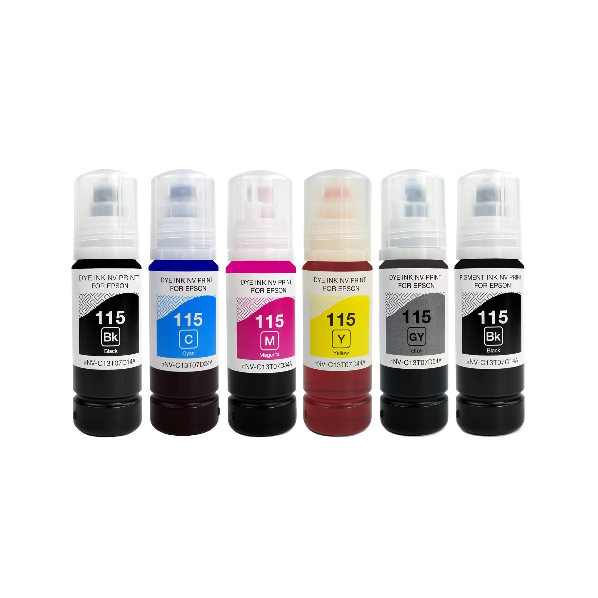 Комплект чернил NVPrint 115 для Epson L8160, L8180 (6 шт по 70 мл) (в коробках) совместимые