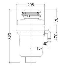 Измельчитель пищевых отходов Kuppersberg WS 550 B, High-Tech, мощность 550 Вт, 3400-3800 об/мин, защита от перегрева, авто выключение, DC мотор, шумоизоляция, уровень шума 70 дБ, черный